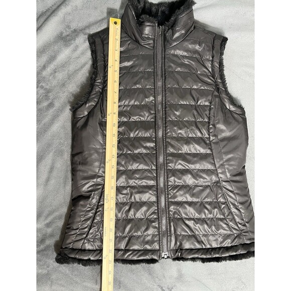 Nicole Miller Ladies' Reversible Vest Black Quilted SZ XS Full Zip - Picture 9 of 15